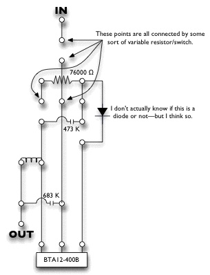 Schematic of the Halogen Lamp Dimmer Circuit